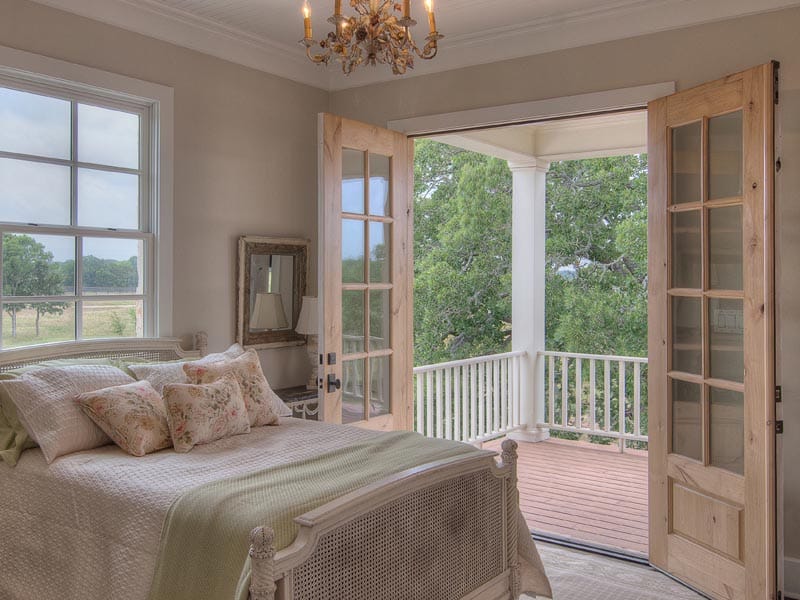mcdonald bedroom and open porch doors